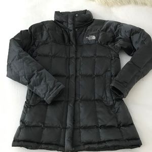 The north face mid length puffer coat